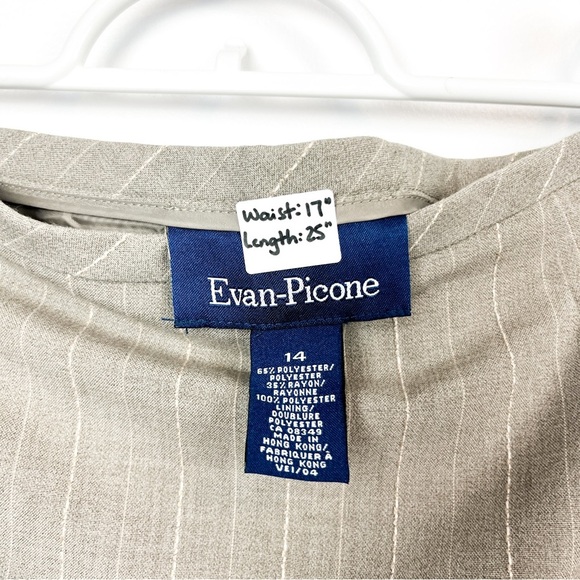 Evan Picone Tan/Grey Pin Striped Pencil Skirt - Picture 2 of 6